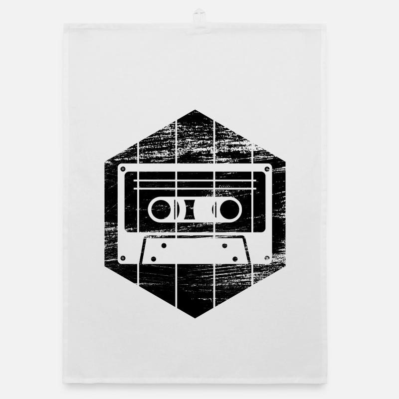 80s cassette Organic dish towel
