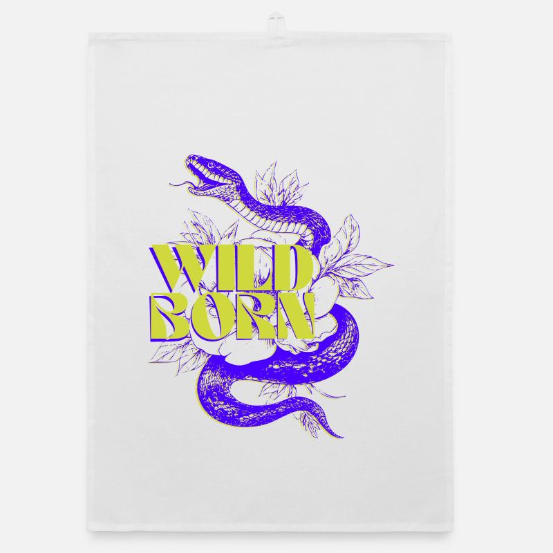 Conception de tatouage de serpent né sauvage Torchon bio