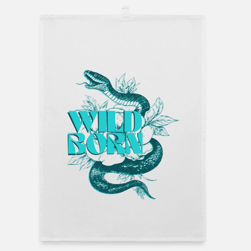 Serpent sauvage né conception botanique Torchon bio