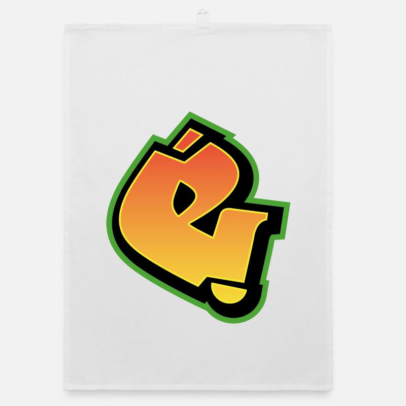 Graffiti Font Wildstyle 01 Letter 'e' Organic dish towel