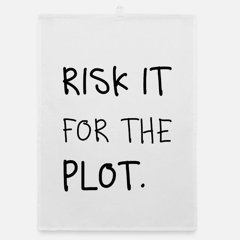 Risk It for the Plot – Écriture manuscrite Torchon bio