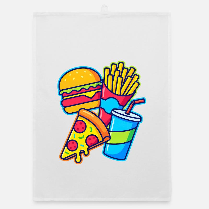 Illustration de combos de restauration rapide Torchon bio