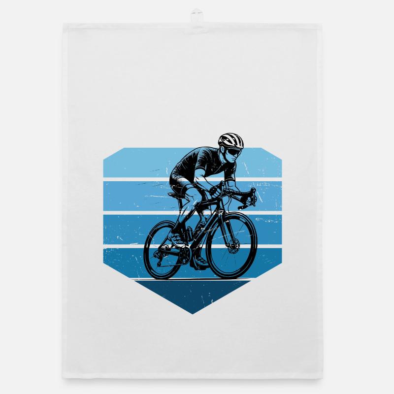 Illustration de vélo de route pour vélo de route - Torchon bio - blanc