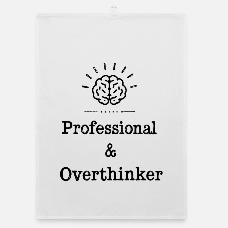 Professional Overthinker Brain Graphic Organic dish towel