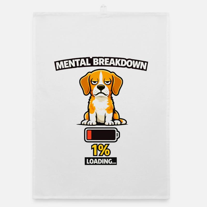 Mental Breakdown Beagle Loading Organic dish towel