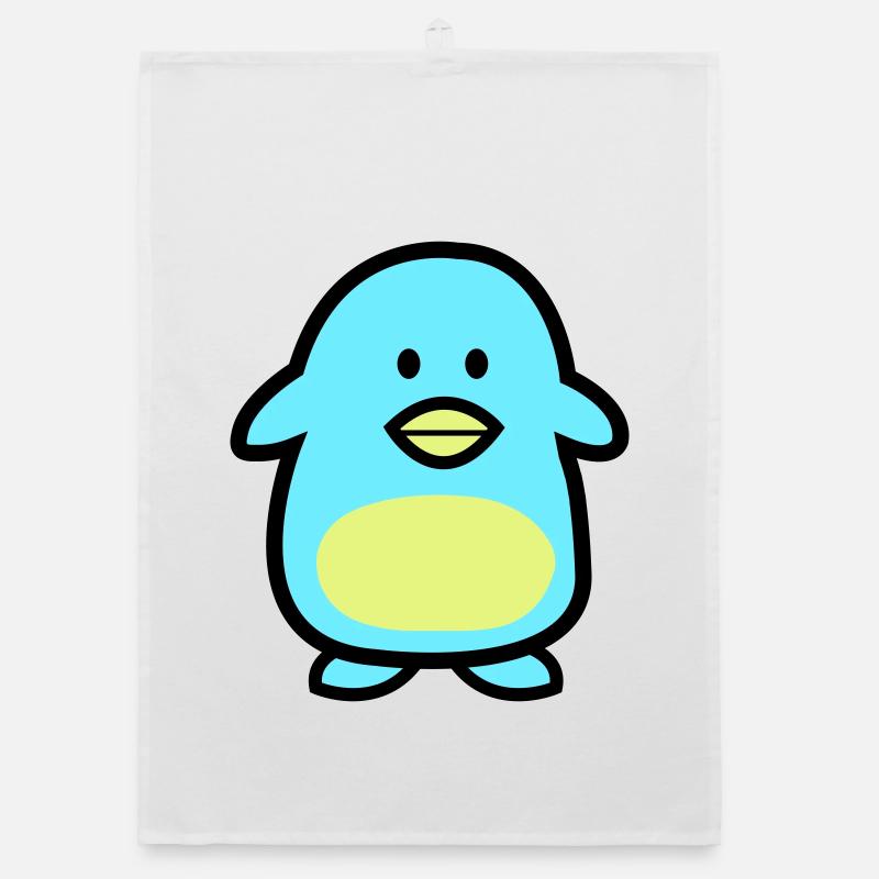 Pinguin-Comic Organic Geschirrtuch