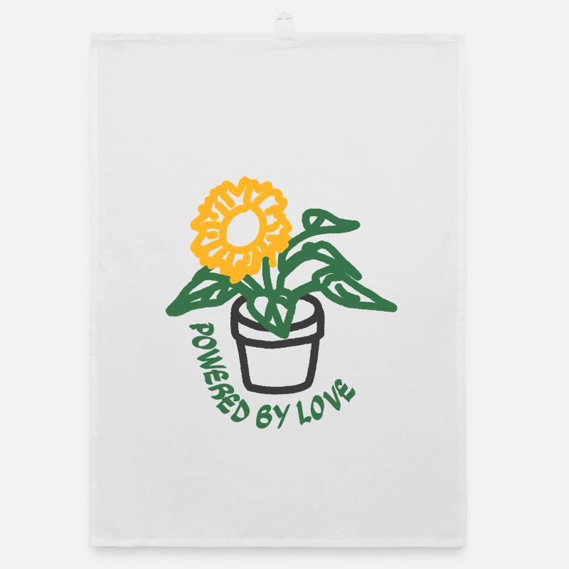 Boho Powered by Love Topf-Sonnenblume Organic Geschirrtuch