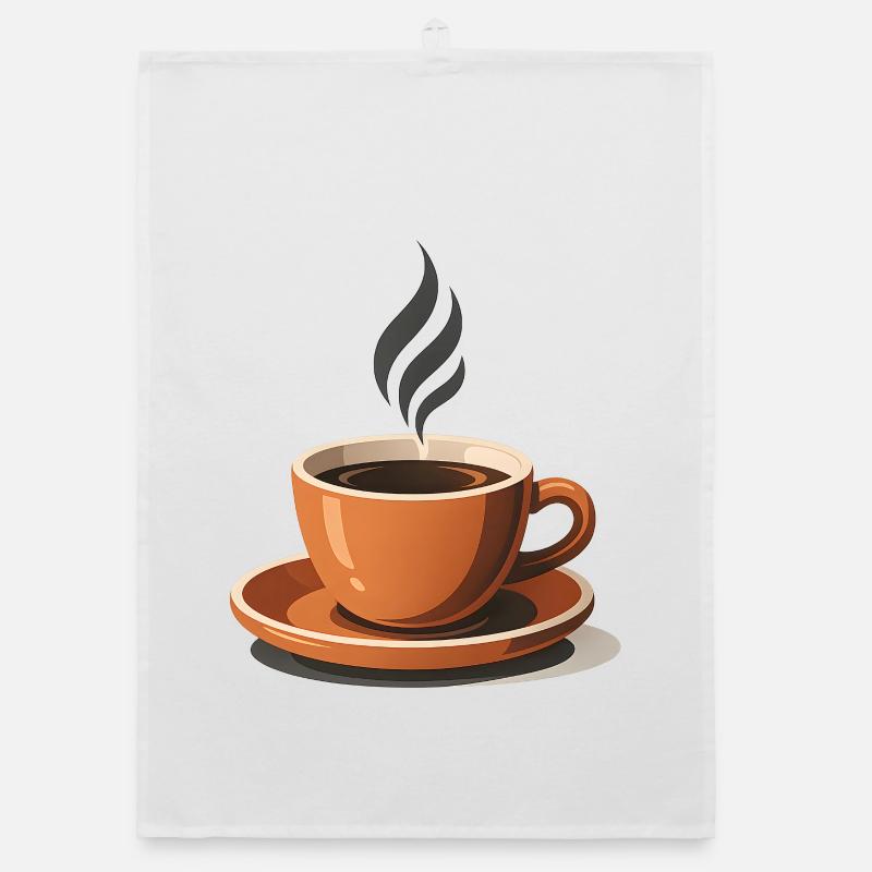 Cup of Aromatic Hot Coffee Organic dish towel