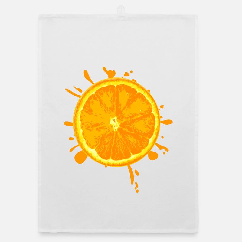 Orangenscheibe Spritzer Design Organic Geschirrtuch