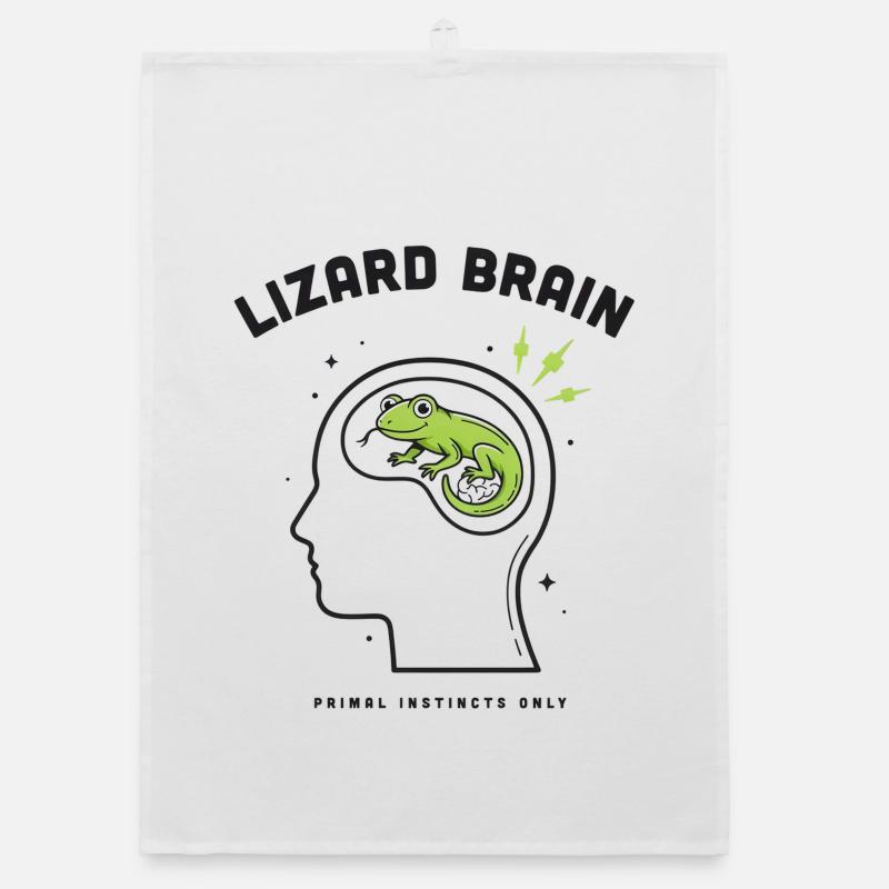 Lizard Brain Lizard Profile Brain Psychology Organic dish towel