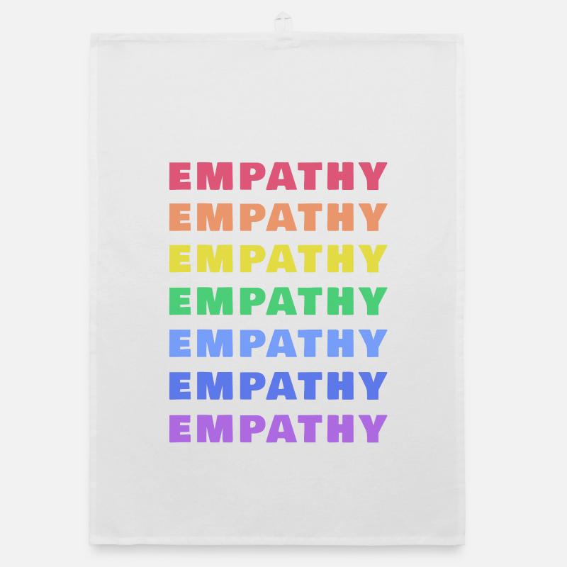 Empathie (Empathy) Regenbogen Schrift-Design Organic Geschirrtuch