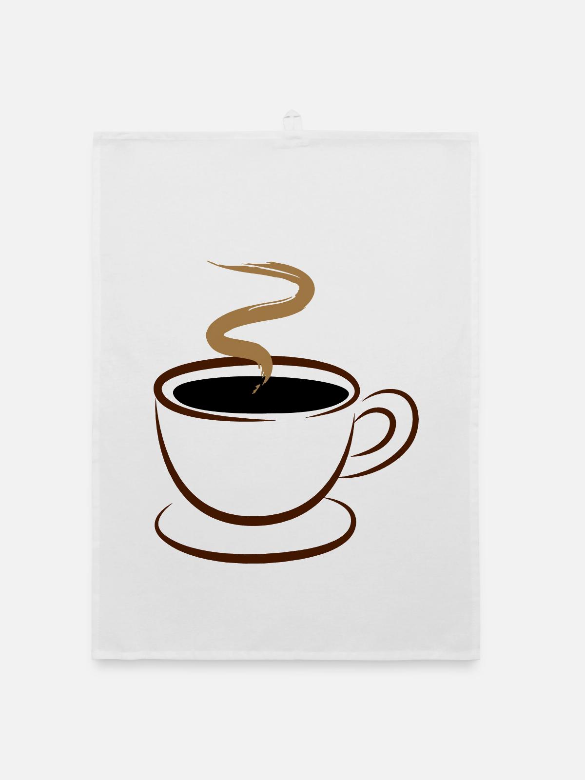 Kaffee - Organic Geschirrtuch - Weiß - Vorne