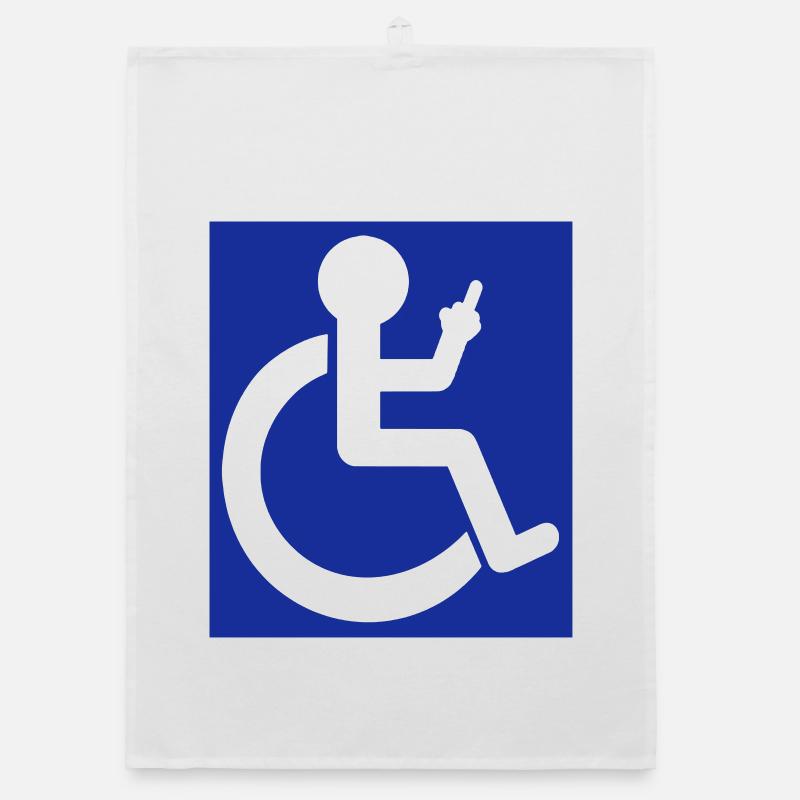 Rollstuhl-Symbol mit Mittelfinger # Organic Geschirrtuch