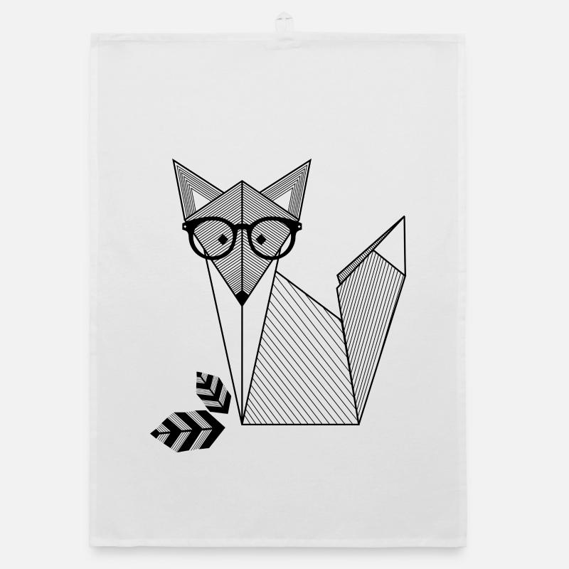 Fuchs mit Brille Organic Geschirrtuch