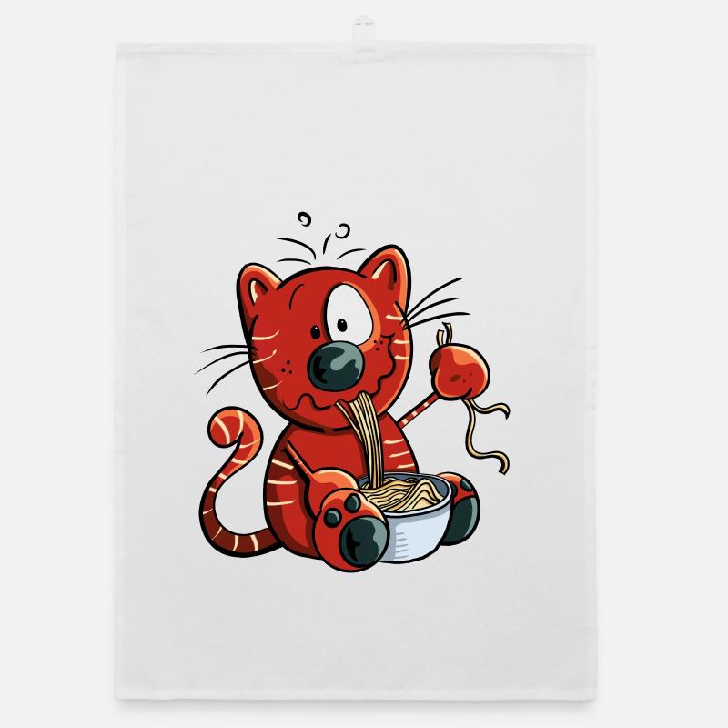 Spaghetti Cat Organic dish towel