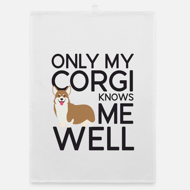 Only My Corgi Knows Me Well Organic dish towel