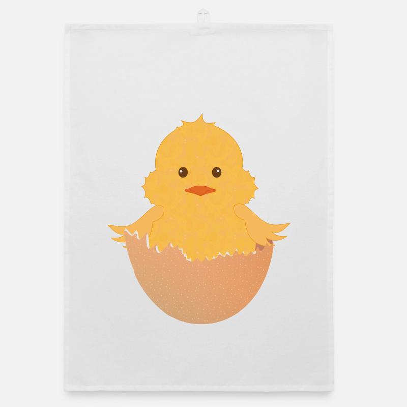 newly hatched chick in the eggshell Organic dish towel