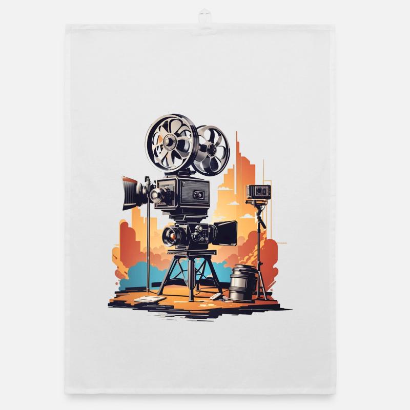 Retro Kamera Organic Geschirrtuch