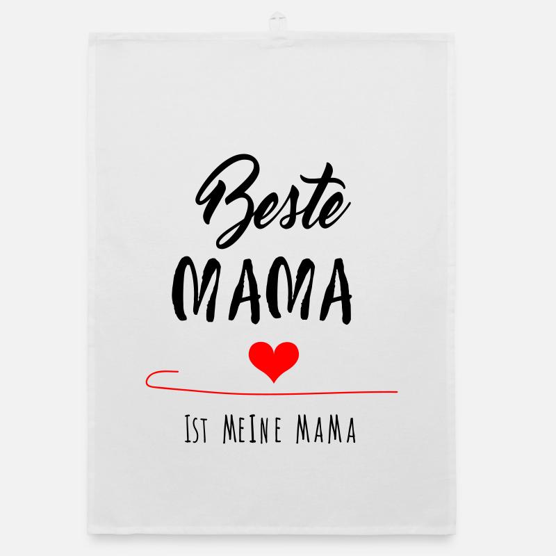 beste Mama, Muttertag - Organic Geschirrtuch - Weiß