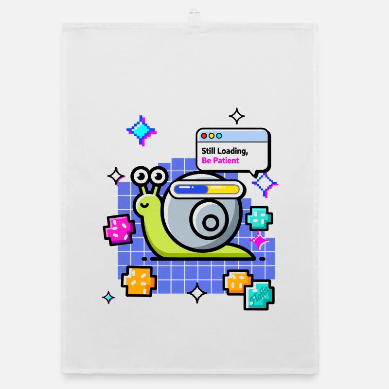 🐌 Still Loading – Meditating Snail on Wi-Fi Route Organic dish towel