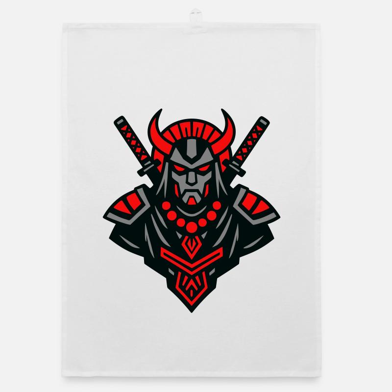 Samurai Devil Warrior Organic dish towel