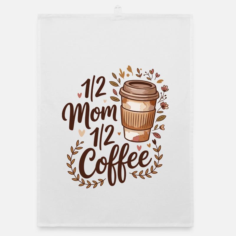 Mutter Koffein Halb Mama Halb Kaffee Organic Geschirrtuch
