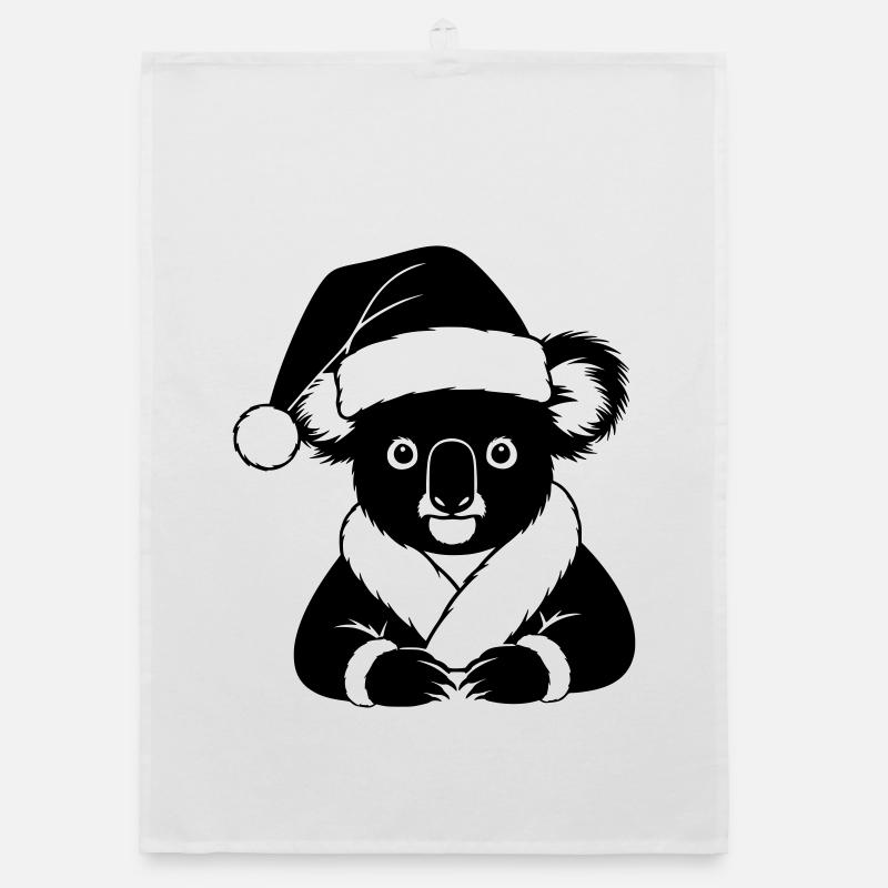 Comic de Noël Koala – Noir & Blanc Torchon bio