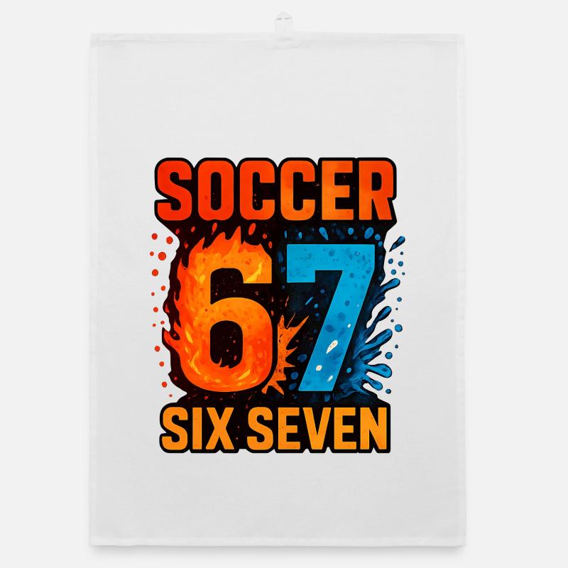 Soccer 67 | Six Seven - Organic Geschirrtuch - Weiß