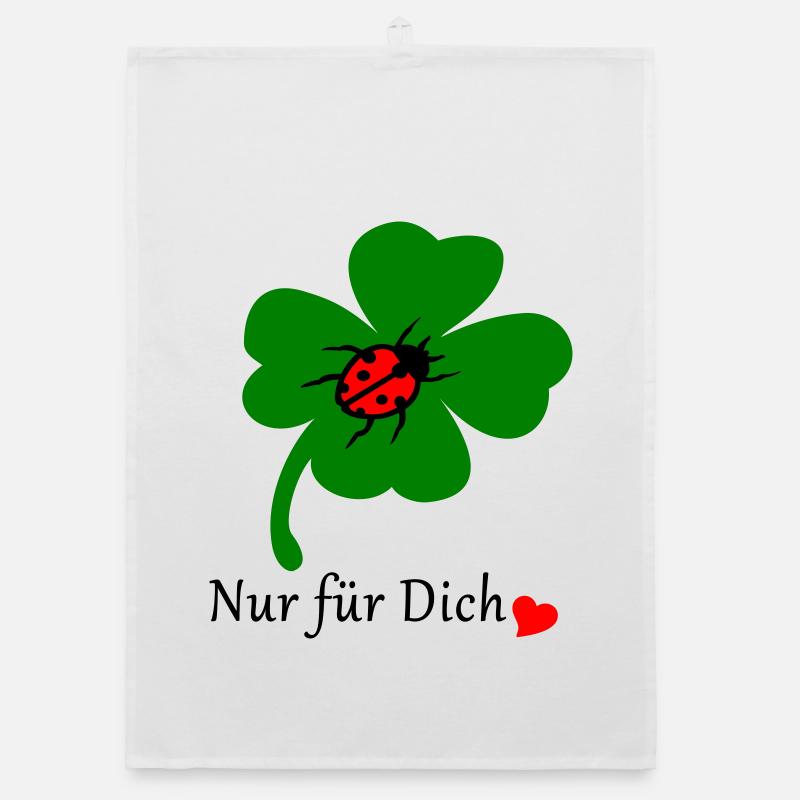 Shamrock with ladybug Organic dish towel