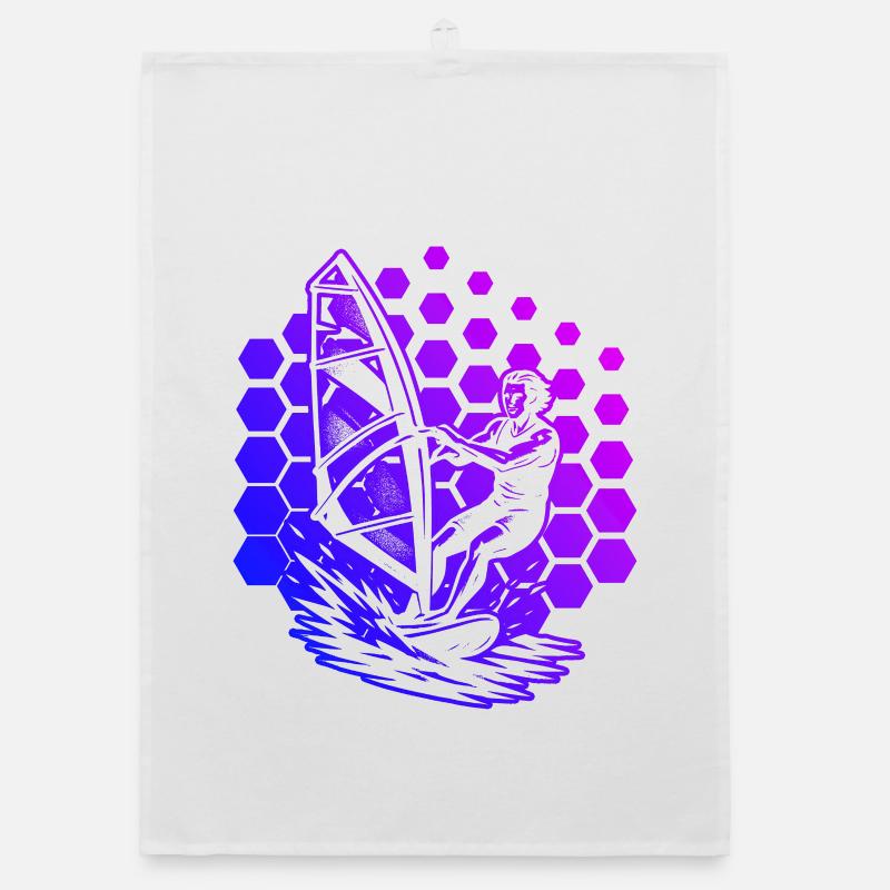 Clear windsurfing message Organic dish towel