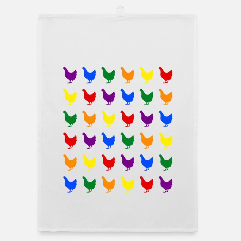Regenbogen Hühner Organic Geschirrtuch