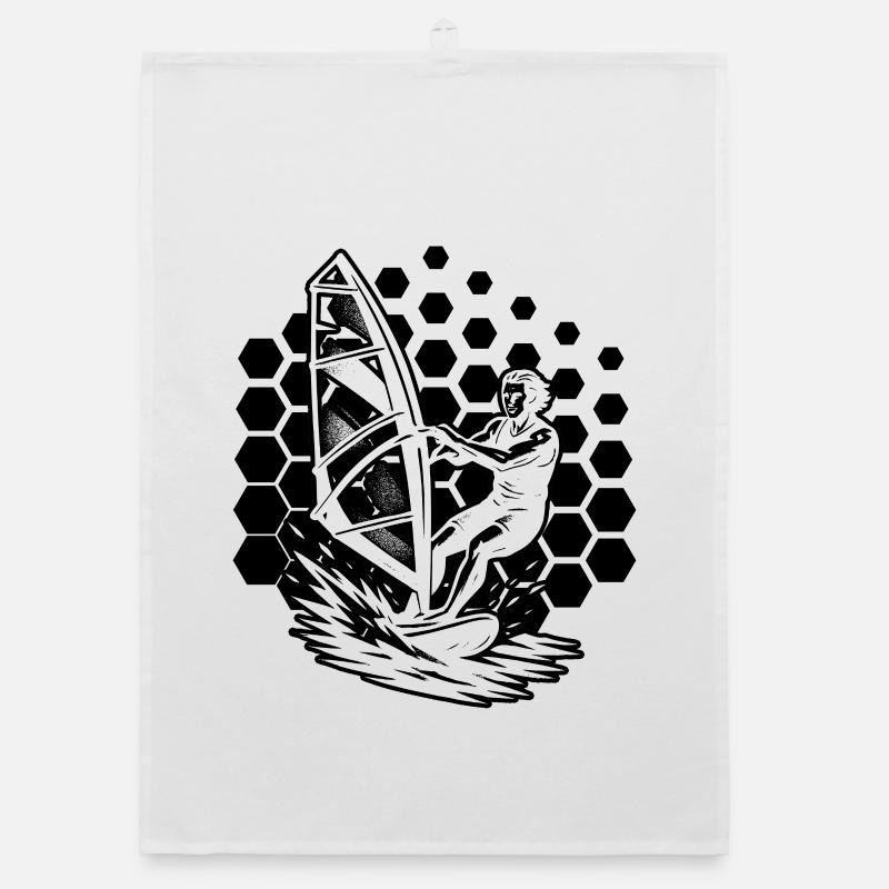 Clear windsurfing message Organic dish towel