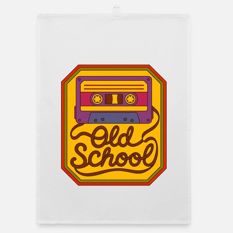 Old School Kassetten-Retro-Patch Organic Geschirrtuch