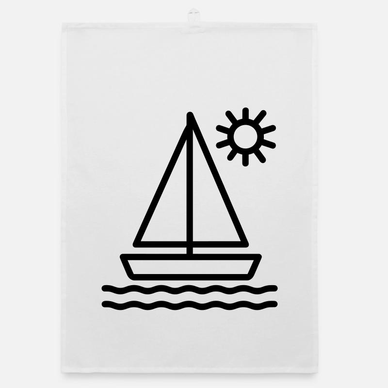 sailing ship Organic dish towel