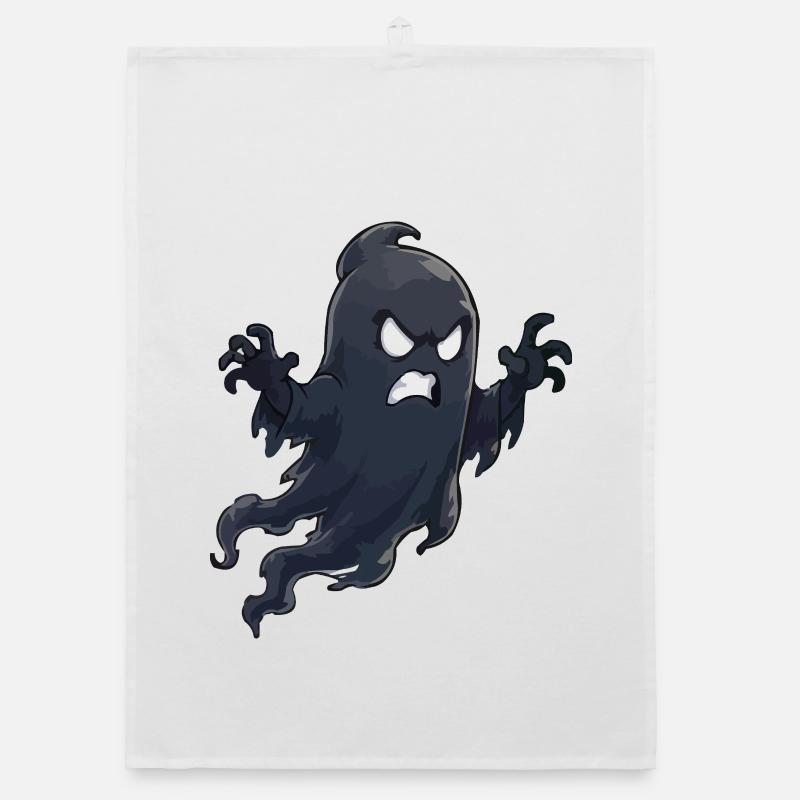 Angry Shadow Ghost Organic dish towel