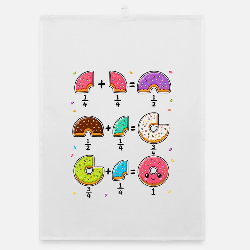 Donut Fractions Math Learning with Humor Organic dish towel