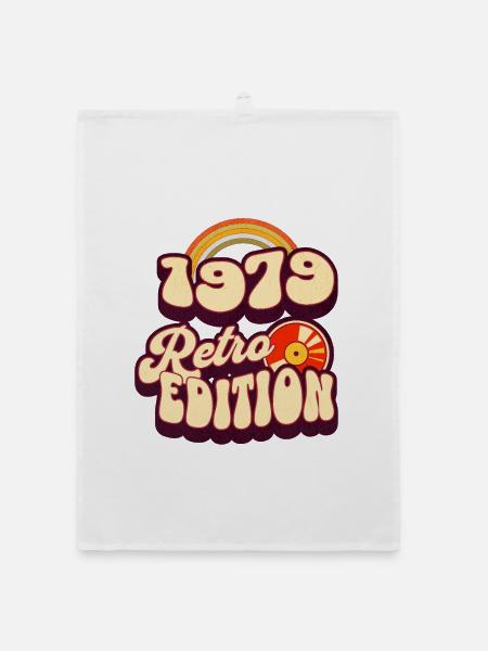 1979 Retro Edition Geburtstag Vintage 70er Spruch - Organic Geschirrtuch - Weiß - Vorne