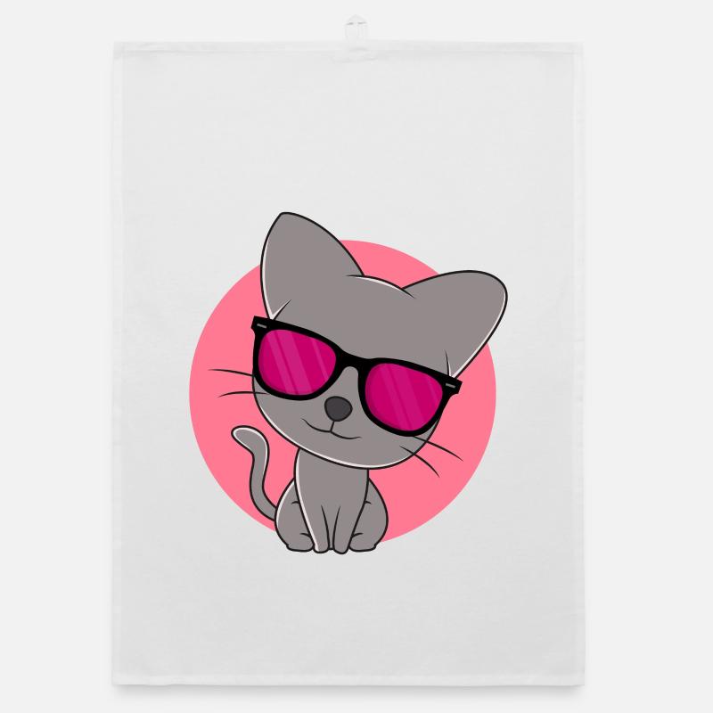 Mignon chaton gris Torchon bio