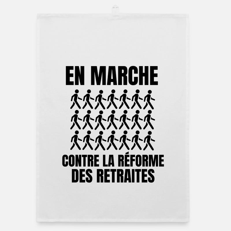 réforme des retraites, retraites, retraite - Torchon bio - blanc