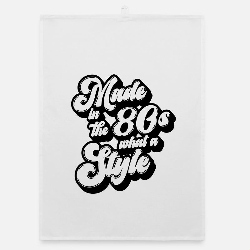 Made in the 80s schwarz weiss Organic Geschirrtuch