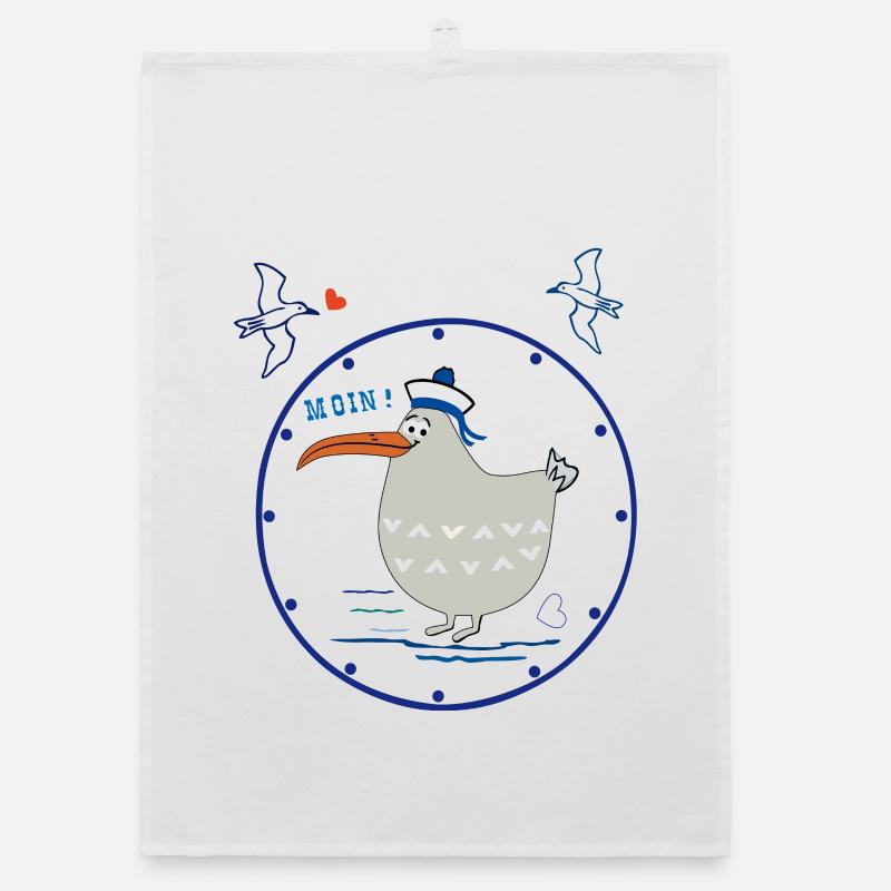 Moin, maritim, Möwe Organic Geschirrtuch