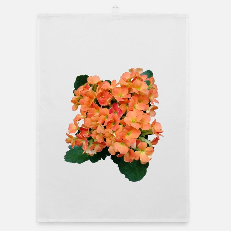 SPRING FLOWERS (orange) Organic dish towel