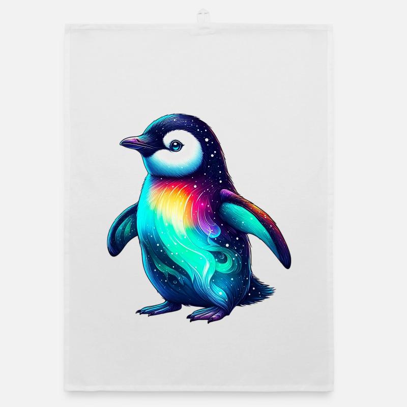 Pinguin - Organic Geschirrtuch - Weiß