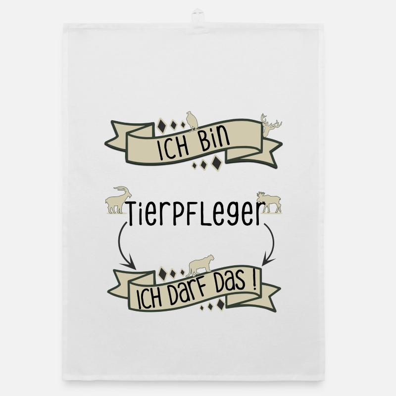 Lustiger Tierpfleger Spruch - ich darf das! Organic Geschirrtuch