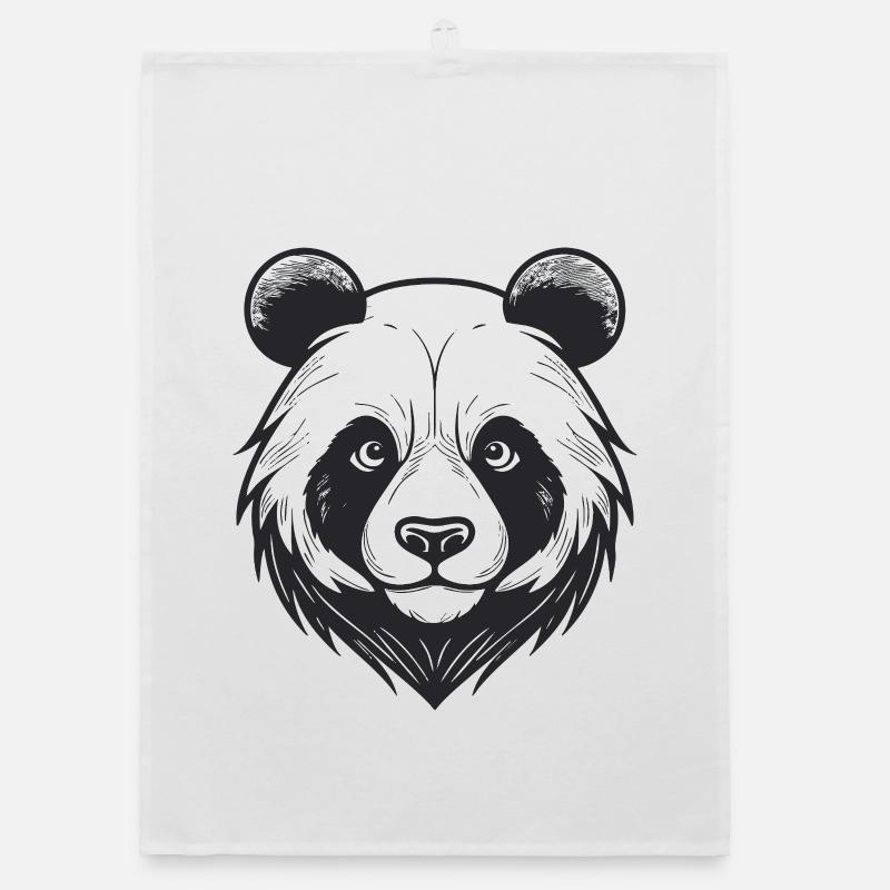 Visage d’ours avec breloque d’animal sauvage Torchon bio
