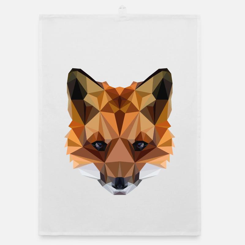 Fuchs Geometrisch – Polygon Art Organic Geschirrtuch
