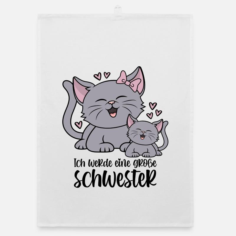 Ich werde eine große Schwester Katze Katzen Kinder Organic Geschirrtuch