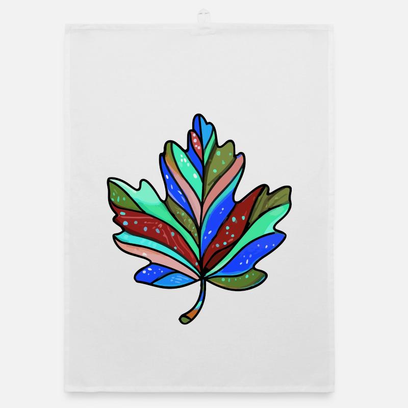 Feuille d'érable colorée d'automne Torchon bio