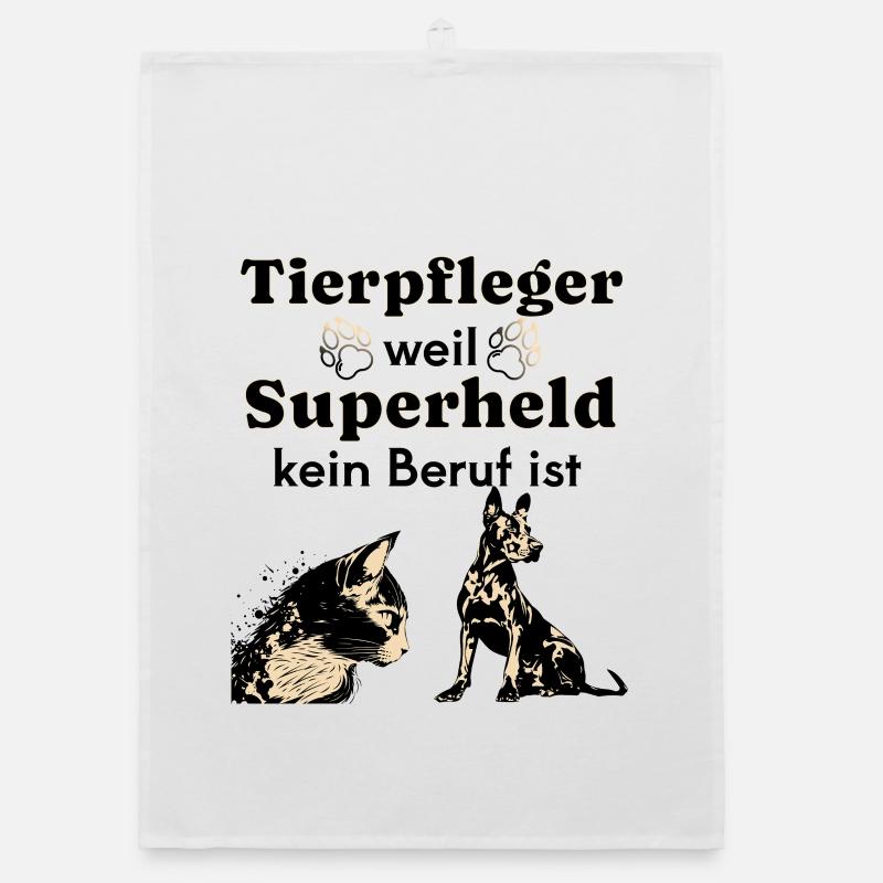 Tierpfleger weil Superheld kein Beruf ist  - Organic Geschirrtuch - Weiß