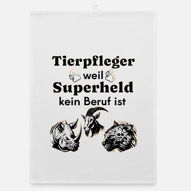 Tierpfleger weil Superheld kein Beruf ist  - Organic Geschirrtuch - Weiß
